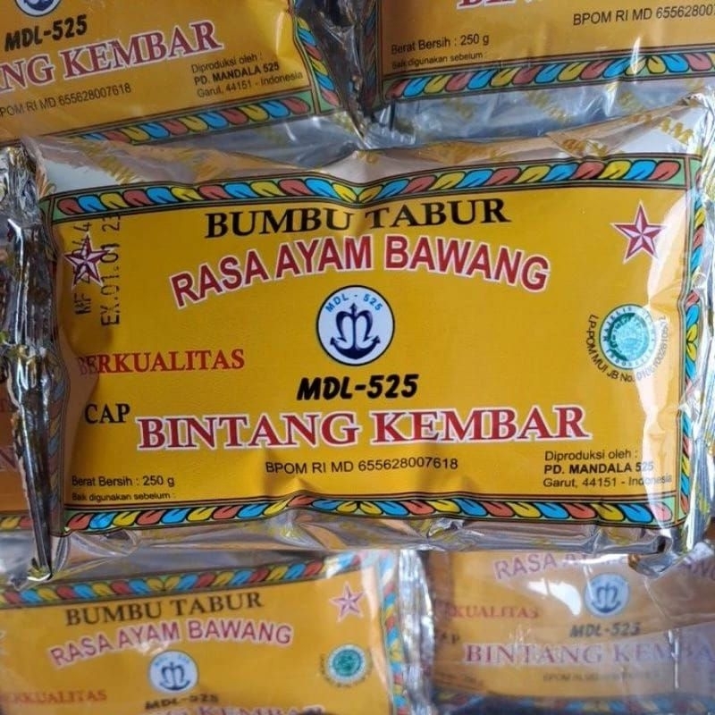 

BUMBU PENYEDAP RASA AYAM BAWANG MERK BINTANG KEMBAR KEMASAN 250GR