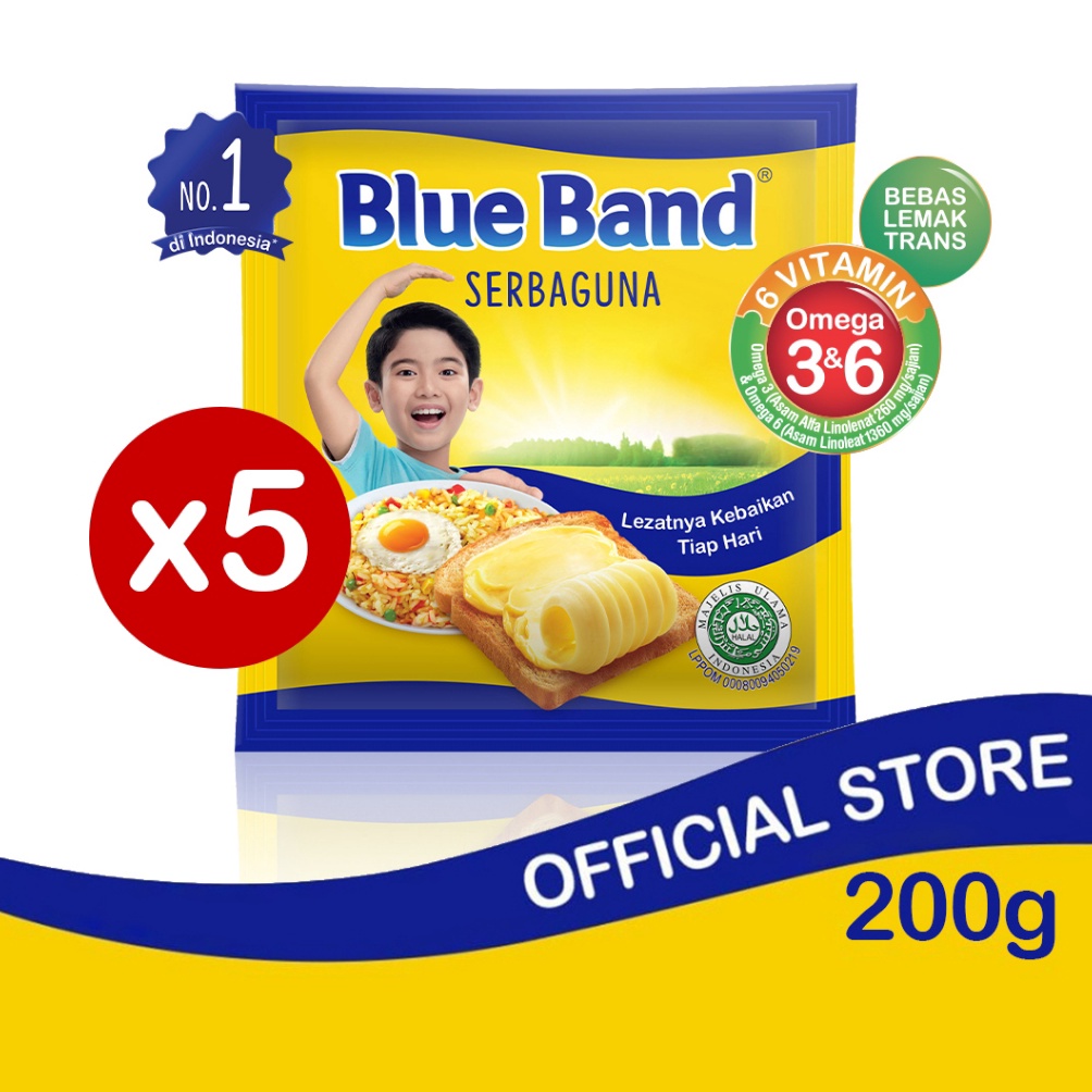 

[QBP] Blue Band Margarin Serbaguna 200 gr x 5 pcs Pasti Murah