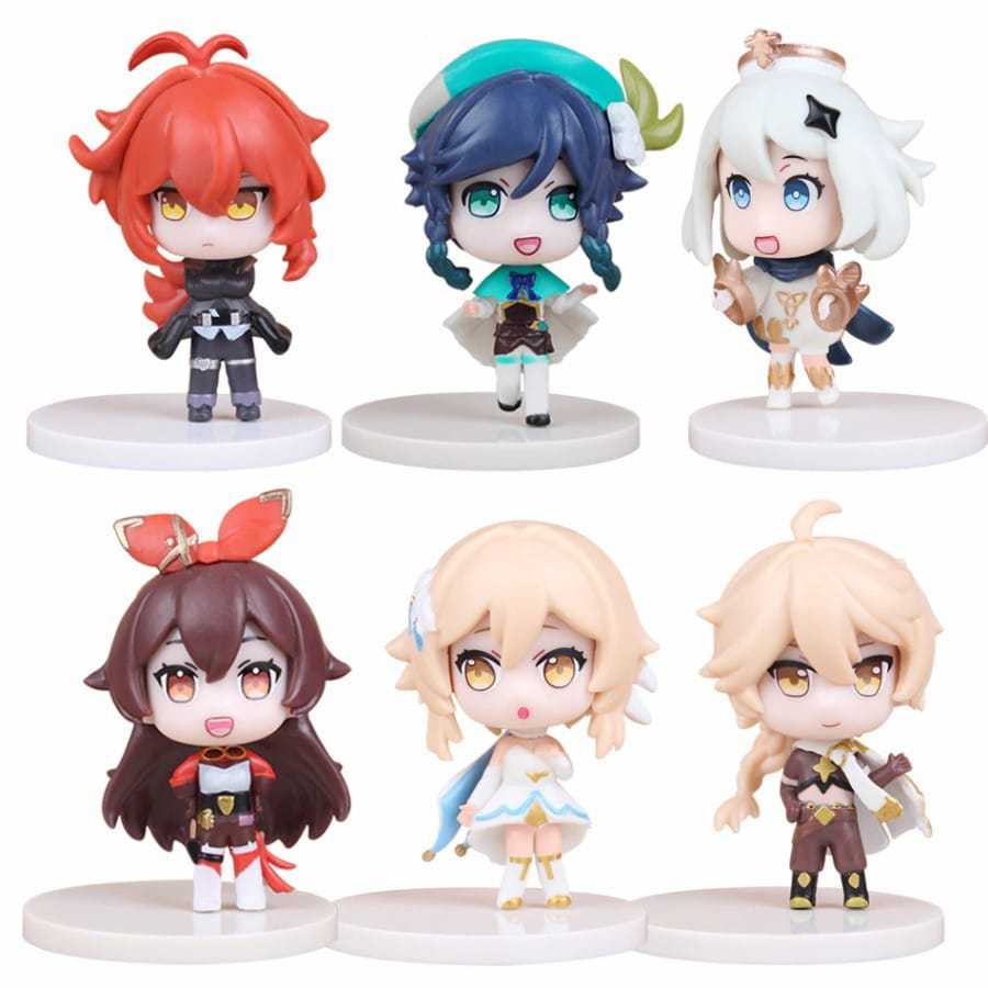 Figure Genshin Impact 1 Pcs Action Figure Anime Klee Paimon Barbatos Aether Diluc
