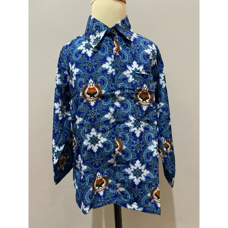 Baju batik ikhlas beramal SD SMP SMA terbaru batik ikhlas beramal biru seragam ikhlas beramal jadi s