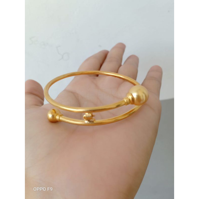 gelang dewasa perak lapis emas 22k