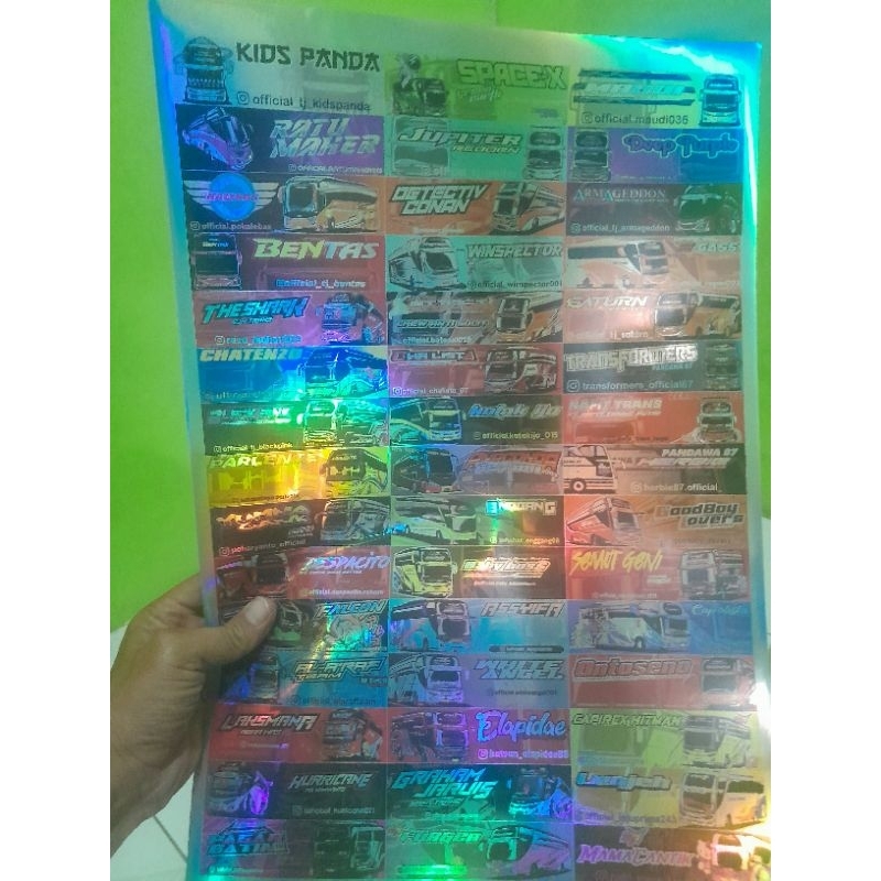 

STIKER LOGO BUS OR HOLOGRAM 1 LEMBAR ISI 45 PCS