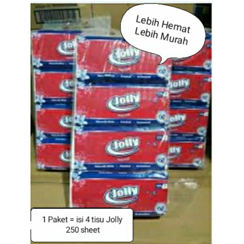 PALING MURAH / CUMA 30 RIBUAN  SAJA DAPAT 4 TISU JOLLY 250 SHEET  / TISU MURAH / TISUE PALING MURAH 