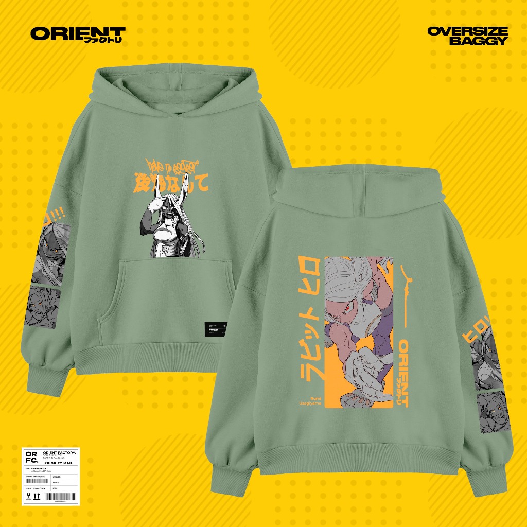 Hoodie Oversize Anime / Hoodie Oversize Boku no Hero Academia - Miruko Rabbit Hero - ORIENT FACTORY