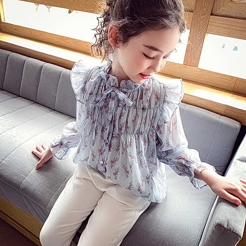 (1-5 Tahun) Wendy Blouse Chiffon / Blus Anak Perempuan Kemeja Atasan Branded Baju Putih Balita Lenga