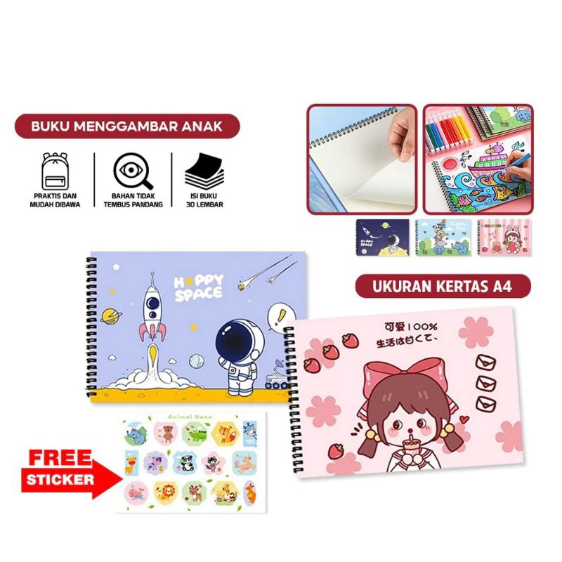 

Buku Gambar A4 30 Lembar Drawing Book Buku Mewarnai Anak Balita Painting Book / Buku Menggambar Buku Sketsa Gambar Lukis buku gambar anak,drawing book,buku gambar design lucu,painting book,buku gambar polos Buku Gambar Mewarnai Buku Gambar Polos Buku