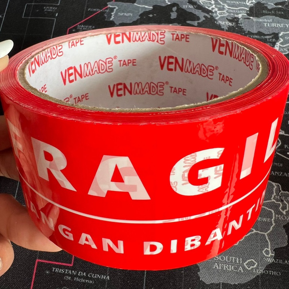 

Pasti Murah (PCS) LAKBAN FRAGILE MERAH MERK VENMADE 50 Y X 48 MM (LAKBAN SEGEL) Laris