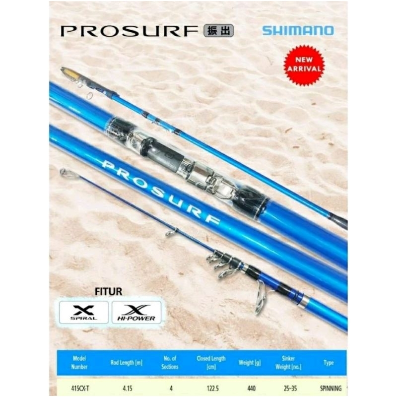 joran SHIMANO prosurf 415 CX-T terbaru joran pancing antena telescopic surf rock fishing tipe spinni