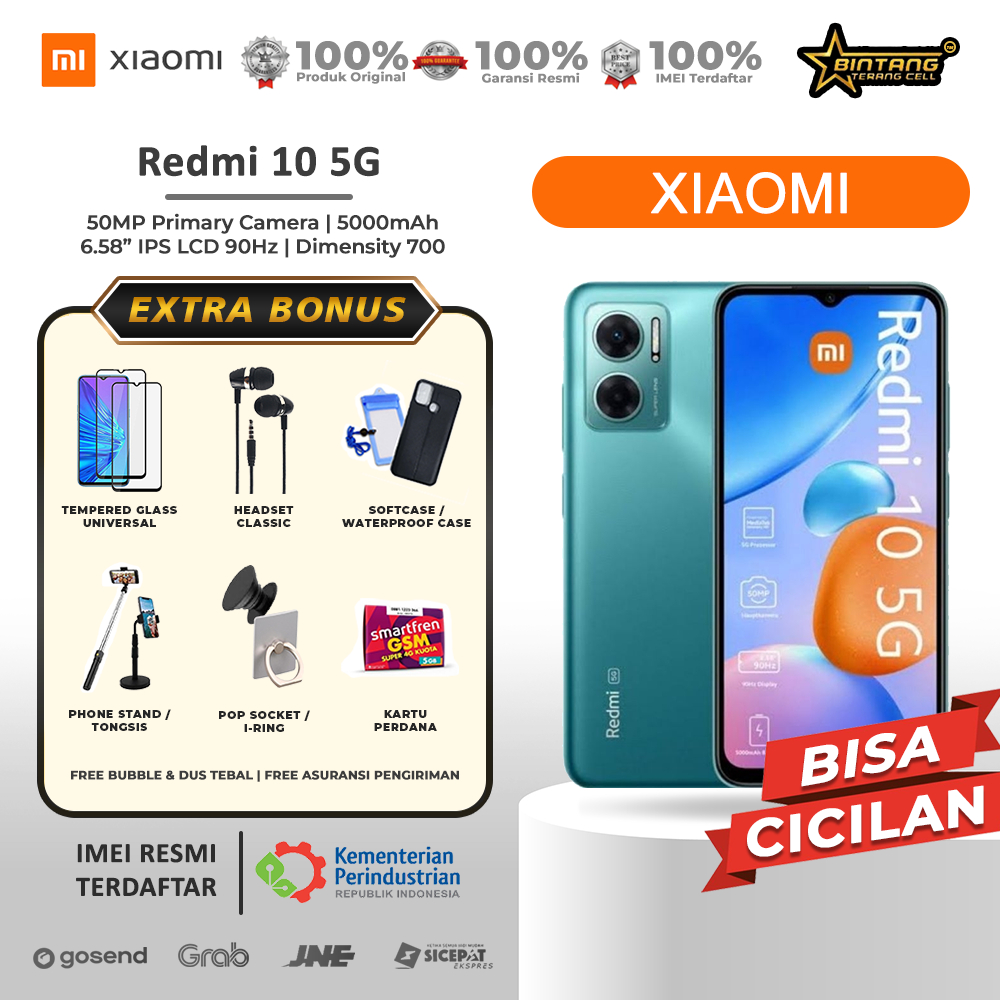 XIAOMI REDMI 10 5G  2022 RAM 6/128GB - RAM 4/128GB GARANSI RESMI