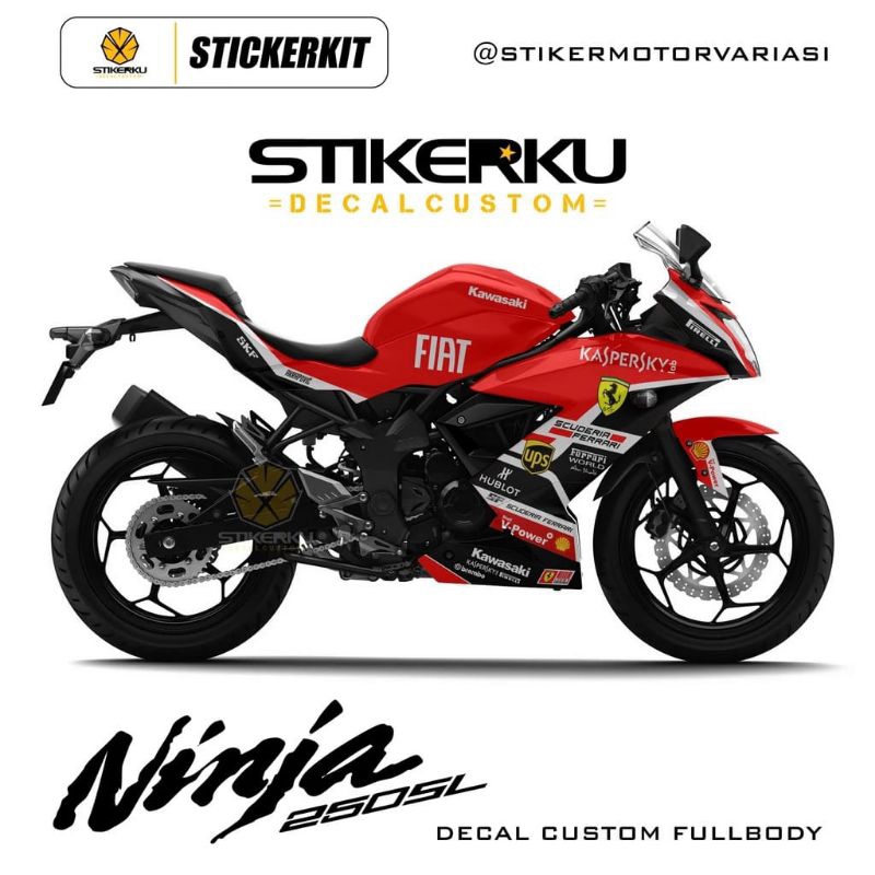 DECAL NINJA MONO SL/STRIPING STIKER VARIASI FULL BODY MOTOR NINJA MONO