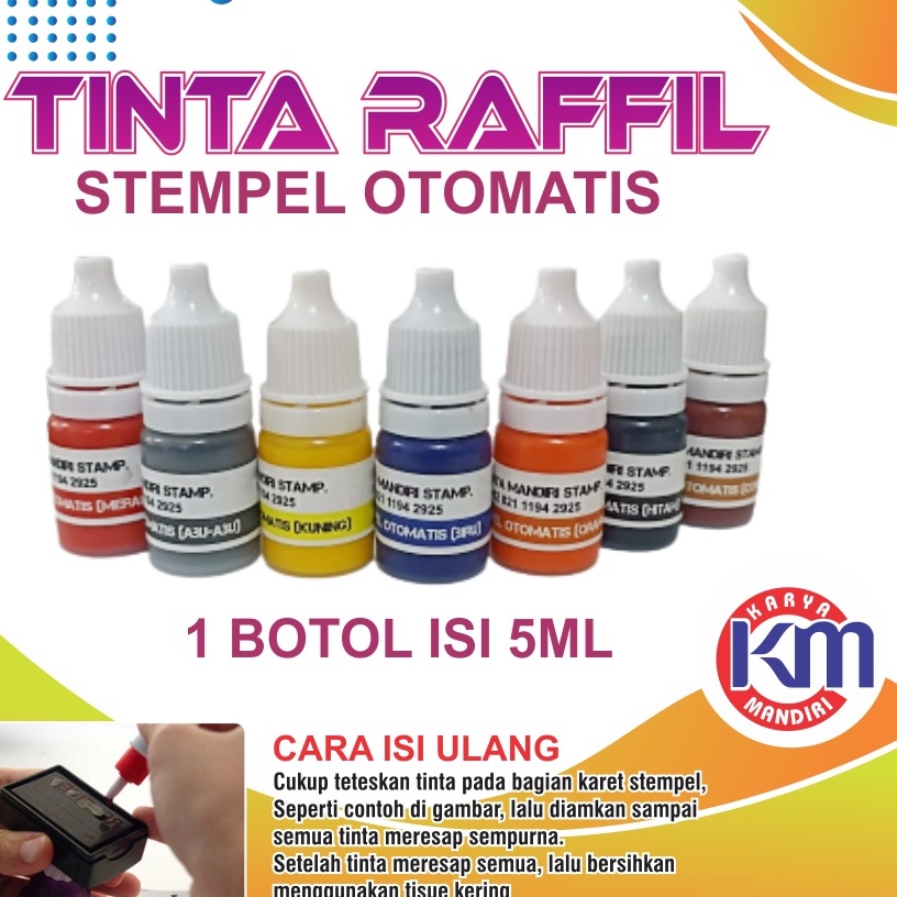 

Stok Banyak tinta stempel otomatis 5ml varian warna terlengkap Ready