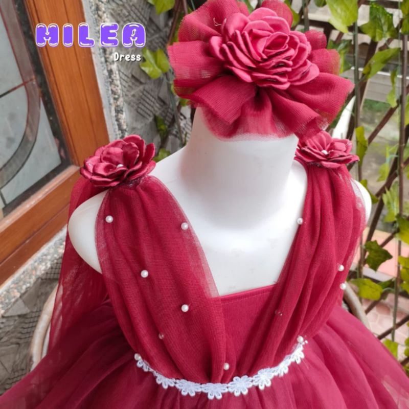 (DRESSKIDS) DRESS MILEA/DRESS ANAK MURAH/DRESS PRINCESS ANAK/DRESS FROZEN ANAK/DRESS NATAL ANAK/DRES