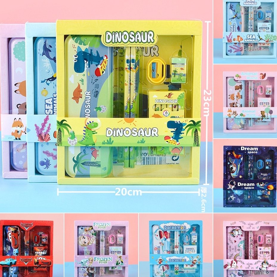 

Terkini Alat Tulis Set paket Komplit 7 in 1 / Stationery complete lengkap / Kotak Pensil Anak / Souvenir Hadiah kado / Sekolah karakter kartun lucu animal hewan / perlengkapan tulis / tempat pensil ➦✫✢
