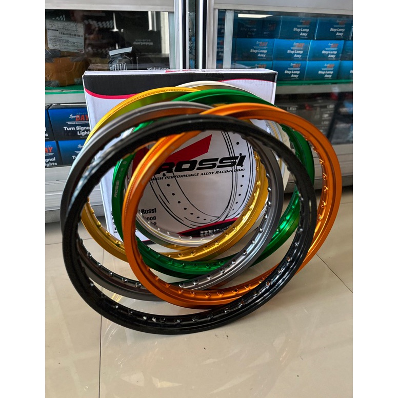 [PRODUK-S7APA72] VELG ROSSI HITAM GILAP GLOSY SILVER PUTIH KUNING GOLD HIJAU GREY TITANIUM ABU ABU O