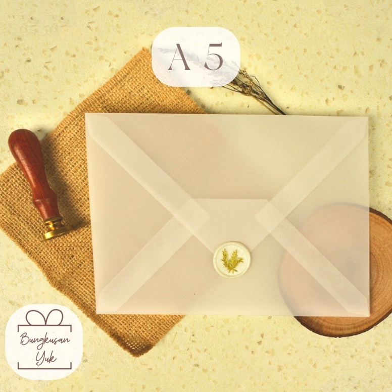 

Motif Terkini.. [isi 10] A5 GROSiR Vellum Envelope translucent transparent GDW