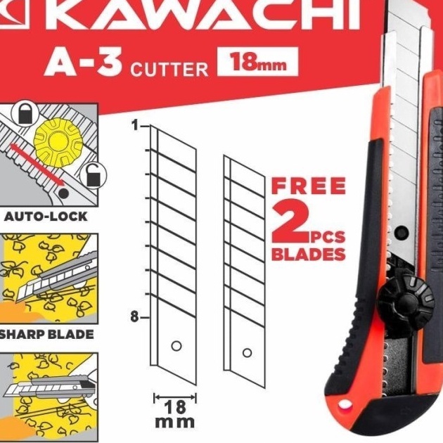 

Best Terlaris Cutter besar + Refill isi 2pcs / cutter KAWACHI 18mm Bayar Di Tempat