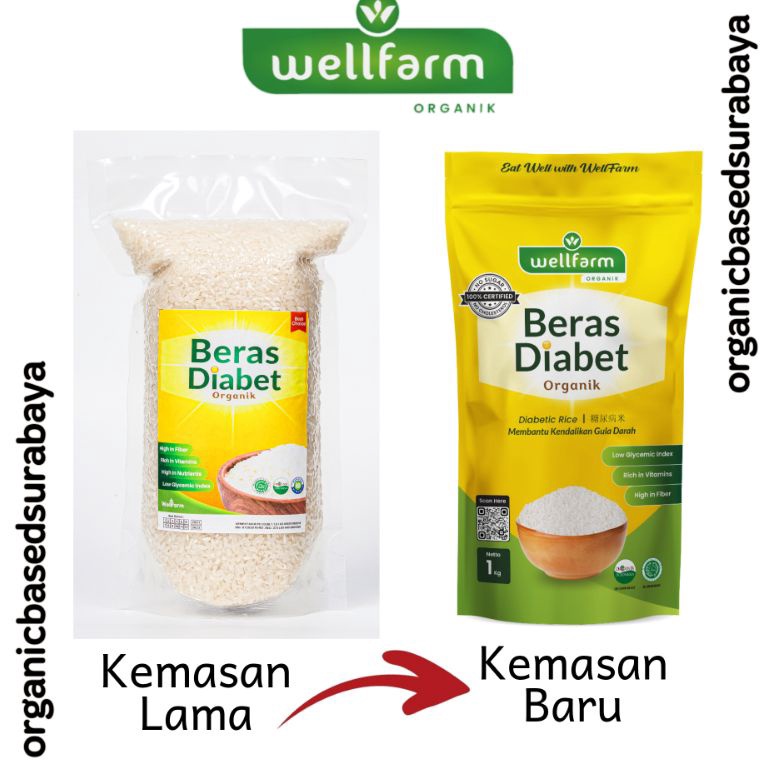 

[ΩS97@] Wellfarm Beras DIABET ORGANIK 1KG KEMASAN BARU Paling Diminati