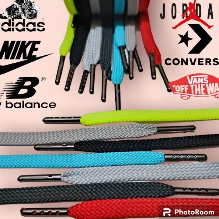 Ready Stock tali sepatu flat premium. ujung besi Ready