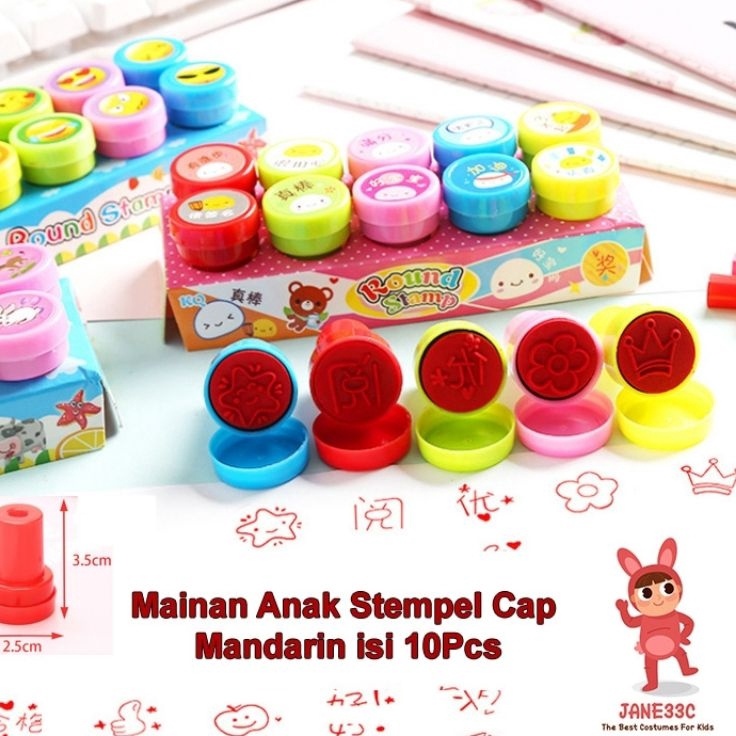 

Baru Mainan anak stempel cap mandarin isi 10pcs Terbaru