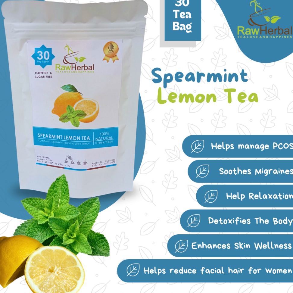 

[JGS] Spearmint Lemon Tea : Spearmint Leaf With Lemon Tea - 30 Tea Bag Best Terlaris