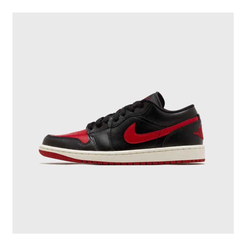 DISKON GILA  Nike Air Jordan 1 Low - Bred Toe Black / Red