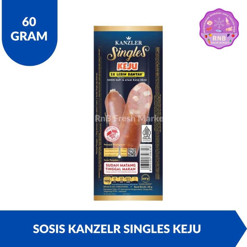 

Sosis Kanzler Singles Keju Netto 60 Gram