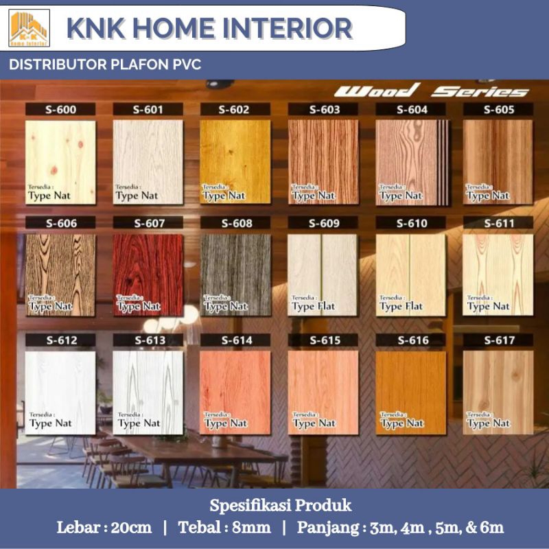 PLAFON / PLAFON PVC DOFF/ PLAFON PVC KAYU / SERAT KAYU / PLAFON PVC MOTIF KAYU