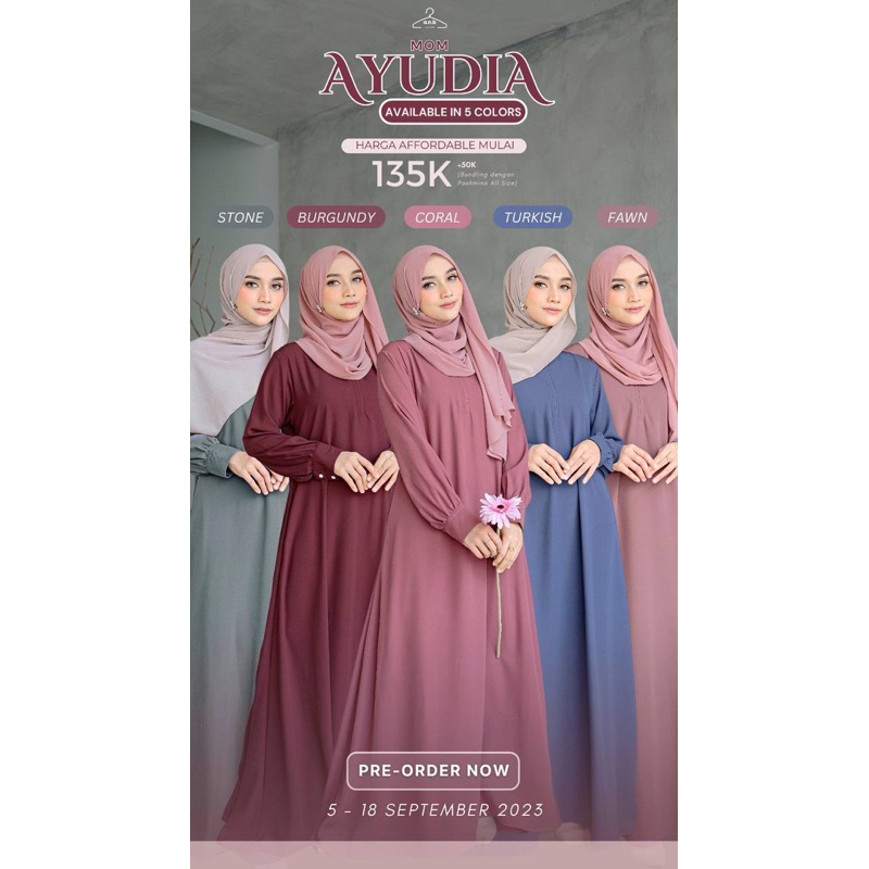 Abaya Polos Wanita Viral Reborn Ayudia by Anb