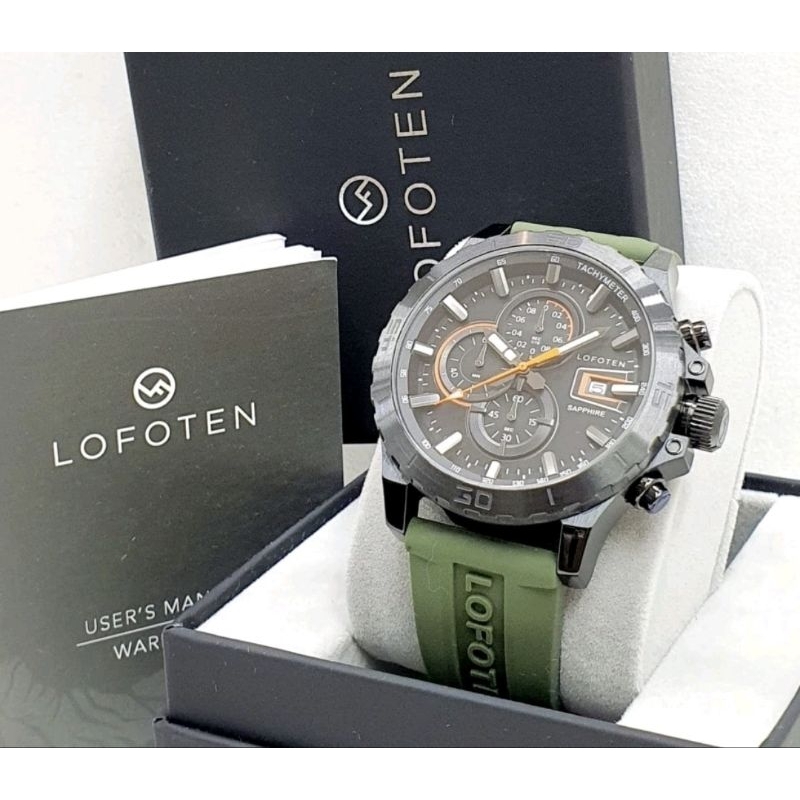 LOFOTEN 6529 Jam tangan Pria Analog Rubber kaca Sapphire original