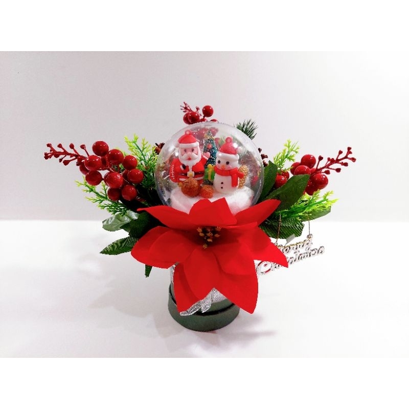 Christmas Acrylic Ball Flower ( mini ) / Buket bunga / Bloom Box Flower / Kado