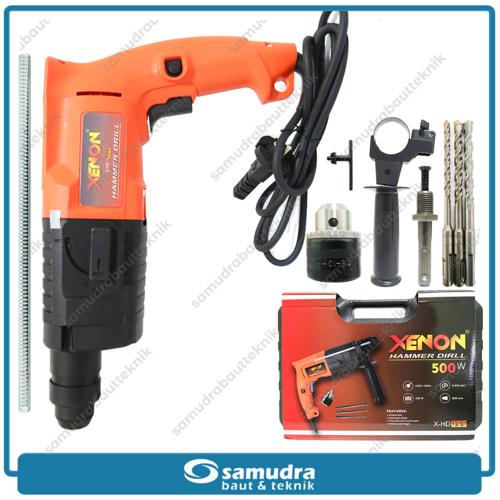 Mesin Bor Bobok Beton XENON HD500 Hammer Drill SDS Plus 20 mm Elektrik