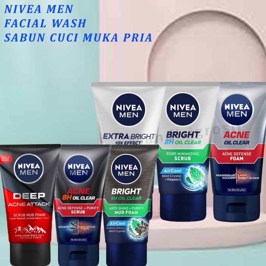 Facial Foam Varian * Nivea Men * Sabun Cuci Muka Pria * 100ml