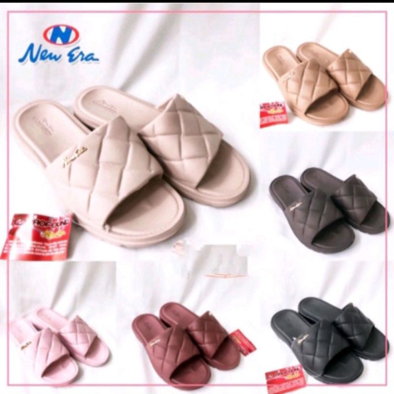 Sandal Sendal Slop Wanita Dewasa Sandal Wanita Bahan Ringan Sandal Slop New Era Simpel Terbaru