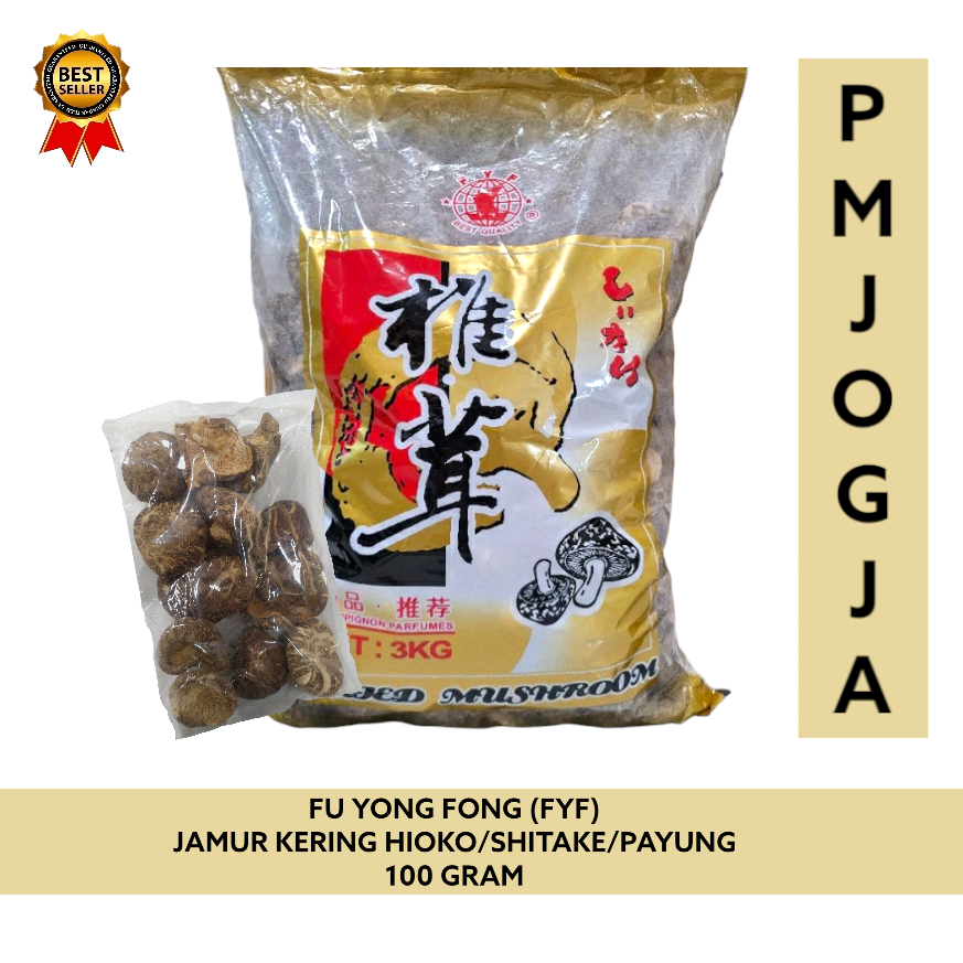 

Jamur hioko kering / shitake /payung - Grade A tebal ukuran 4-6cm 100 Gram FYF