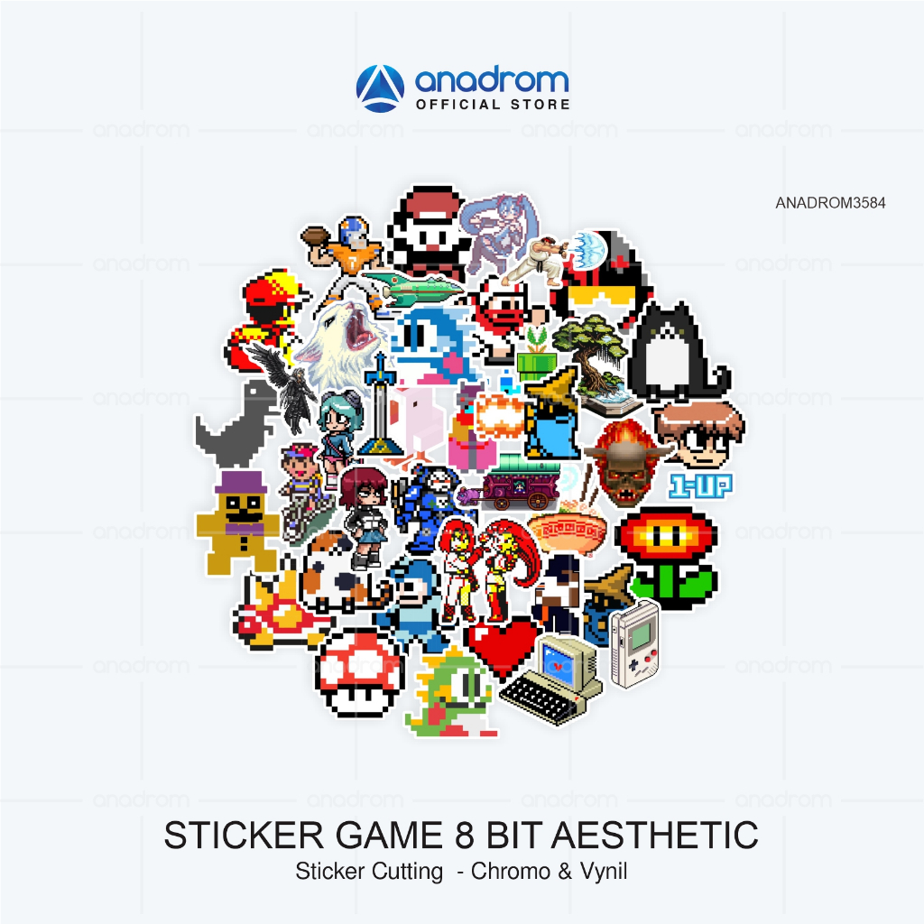 

Sticker 8 Bit Aesthetic | Sticker Game 8 bit Aesthetic | 1 Pack Isi 40 Pcs | Anadrom 3584