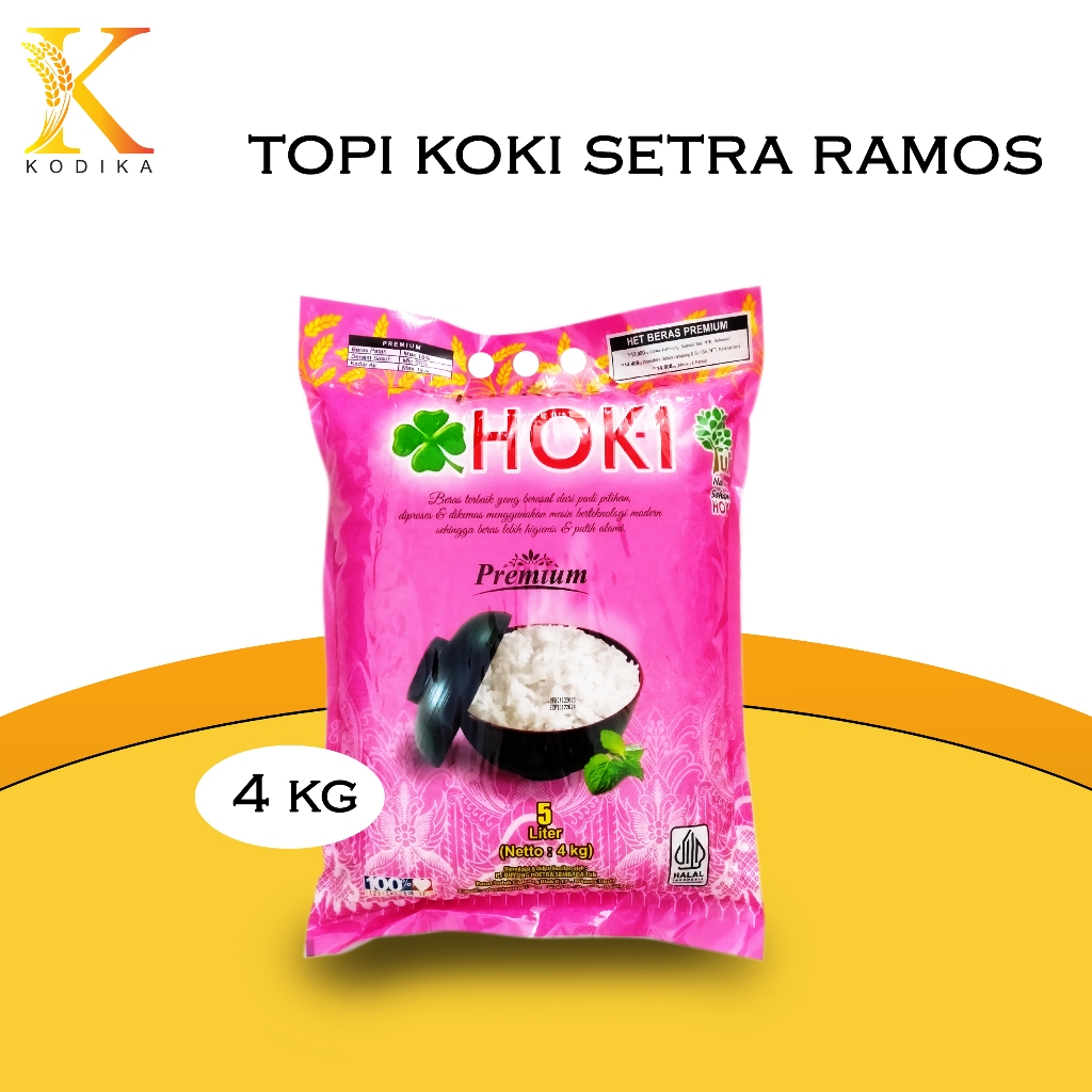 

Beras Hoki 4Kg Cap Topi Koki 4KG Setra Ramos Beras Premium Beras Zakat Beras Bansos