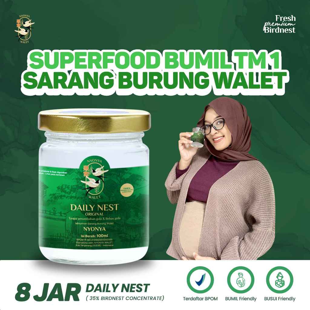 

NYONYA WALET - Minuman Sarang Walet - Bird Nest Drink - Daily Nest (35% Bird Nest) - Box 8