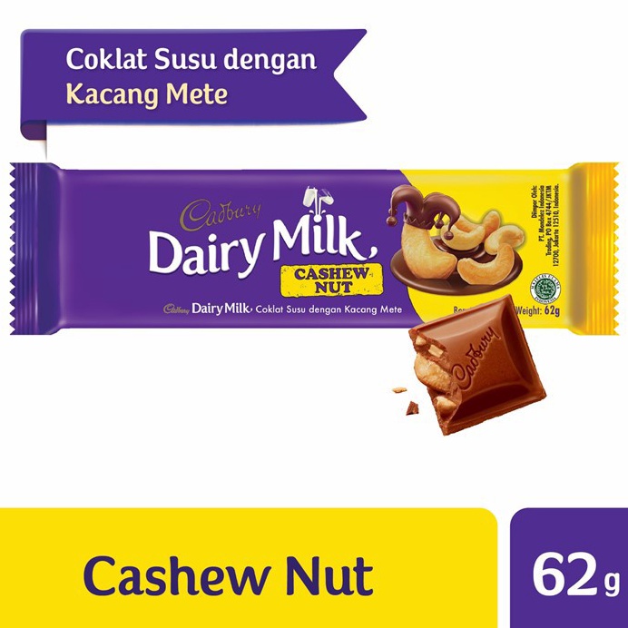 

Re4dy sto0ck Cadbury Coklat Cashew Nut Regular 62g, coklat dan susu yang lembut Only One