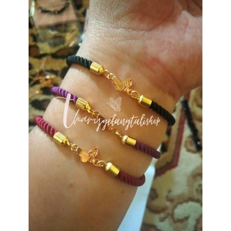 Gelang Tali Liontin Kupu Gold //kadar 10 karat Semar nusantara