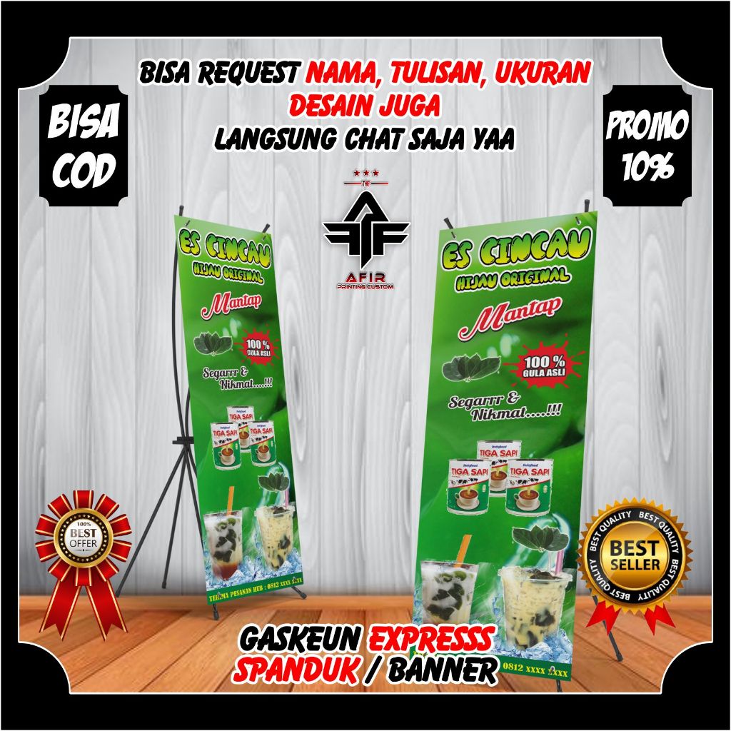 Spanduk Banner Backdrop ES CINCAU HIJAU ORIGINAL Banner Minuman ES CINCAU SEGAR VIRAL