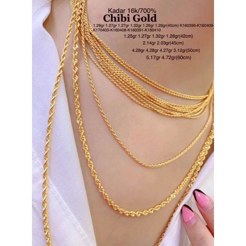 CHIBI GOLD - Kalung emas tambang kuning 700 kadar 16k - chibigold