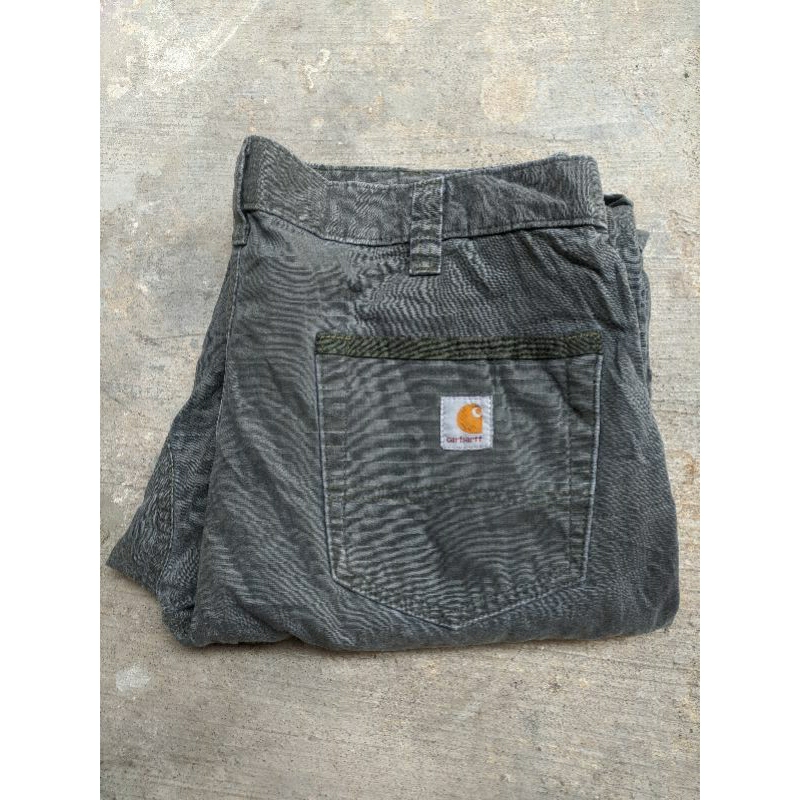 celana carhartt cargo carpenter double knee MOS GREEN