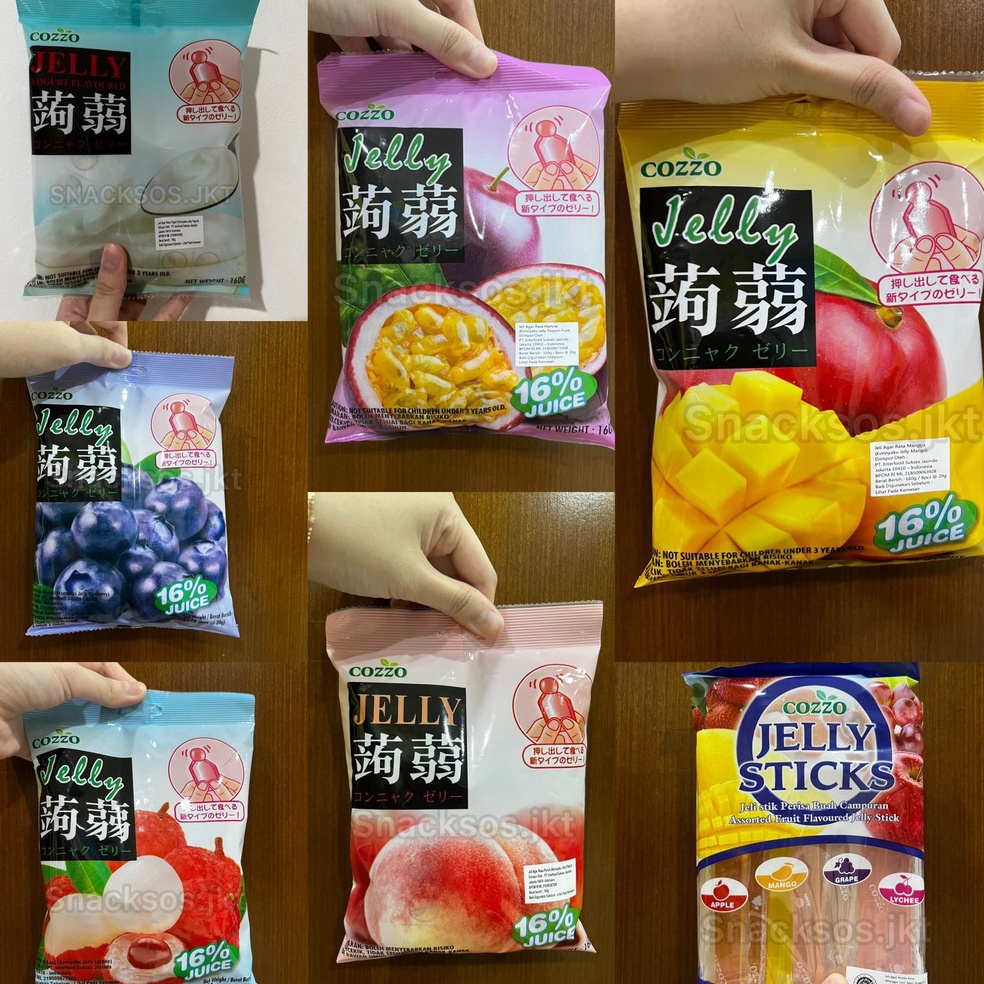 

➚ COZZO JELLY KONNYAKU BLUEBERRY / LYCHEE / MANGO / PASSION FRUIT / PEACH / YOGURT COZZO JELLY STICKS ASSORTED vfkdg