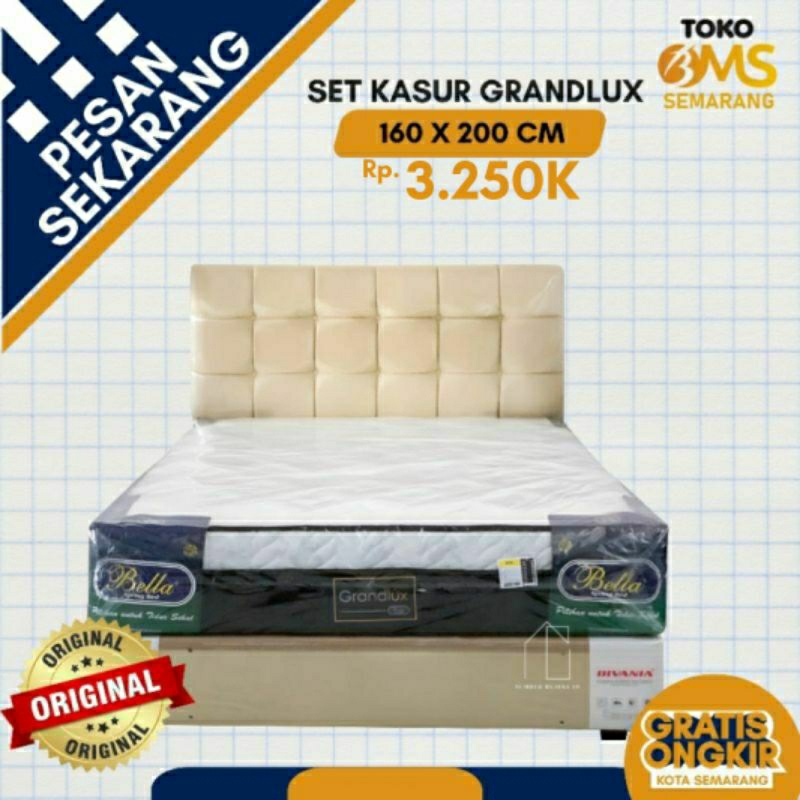 PREMIUM 1 Set Springbed Grandlux Plustop by Bella uk 160x200 cm Springbed Toko BMS Semarang