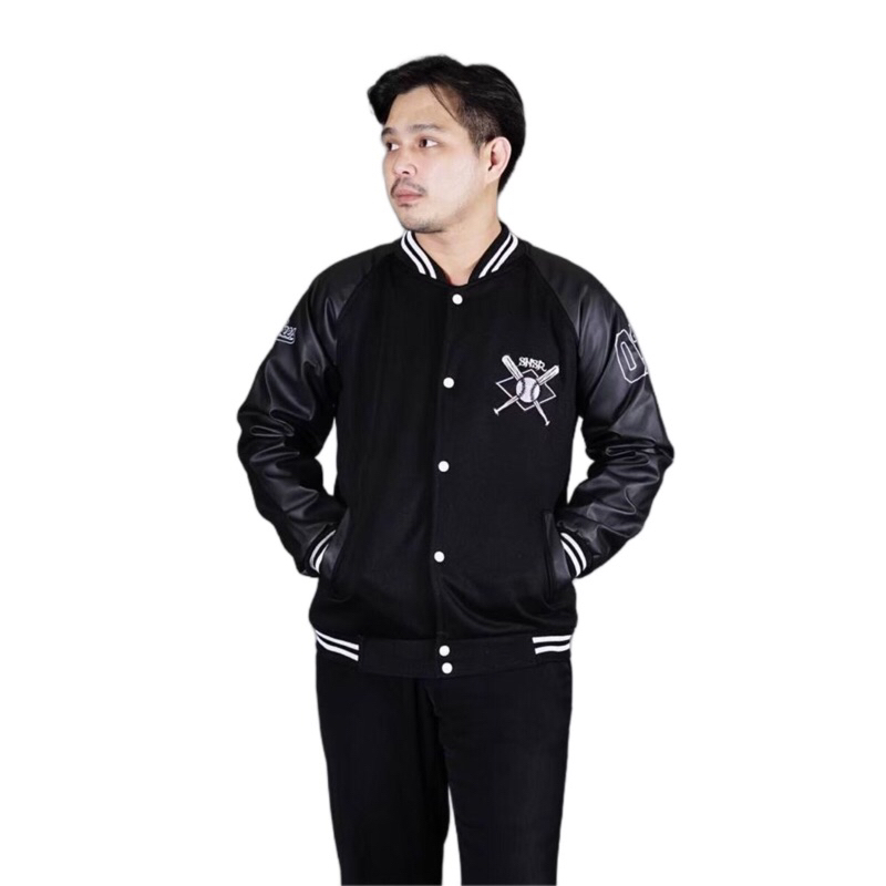 Jaket Varsity Baseball Full Bordir Pria Wanita Jaket Bomber Varsity Vintage Bahan Adem Tebal Lembut Kualitas Distro