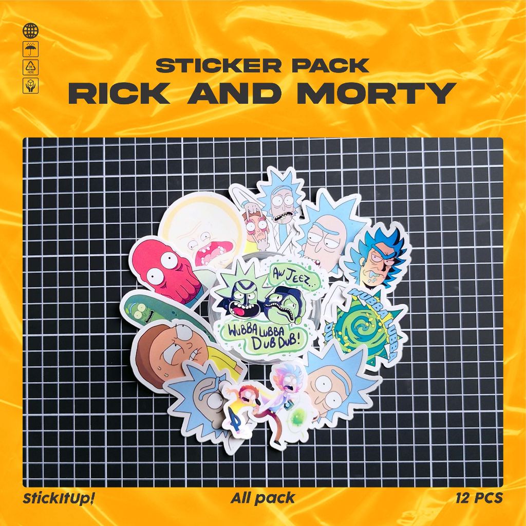 

COD✨ StickItUp Stiker Pack Kartun Stiker Rick / Rick Keren Untuk Koper Laptop Skateboard