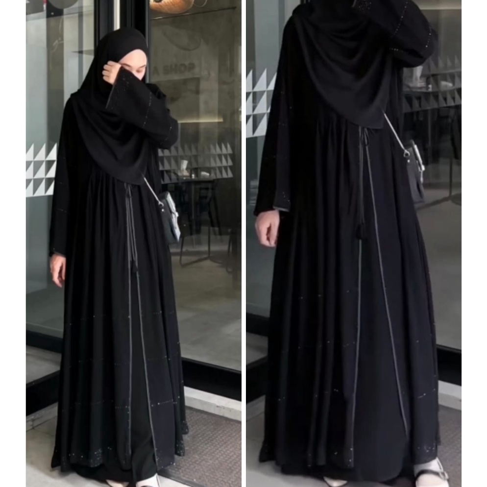 MODEL XNK694 Gamis Terbaru Abaya Hitam Jetblack Abaya Haura Black Turkey Dress Muslim Baju Wanita De