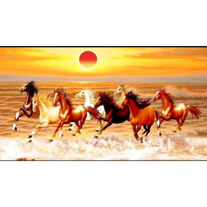 lukisan dinding kuda 8 ekor