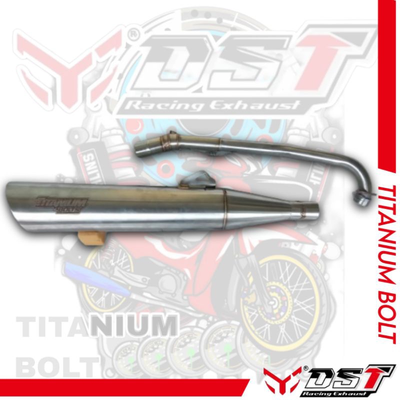 Knalpot DSTexhaust, Titanium Bolt ALFA.1 (MONCONG BAUD) Standar Racing [BUKAN BOBOKAN] full stainles