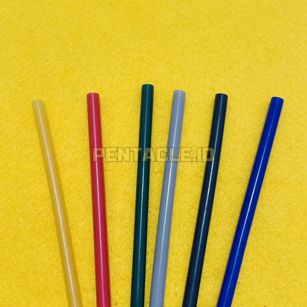 Isi Lem Tembak Warna Warni Hitam Merah Biru Kuning Silver Hijau Panjang 20 CM Perekat Lilin Stik Lel